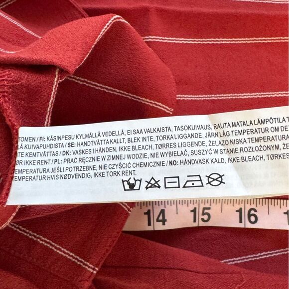 J.O.A. High Waisted Wide Leg Crop Pant with Tie Red Stripe Size Medium NWT - Picture 8 of 9